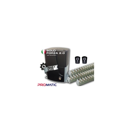 KIT SOLO FORZA 2.0 FCE 127 VAC 6 MTS CREMALLERA PORTON CORREDIZO USO RUDO